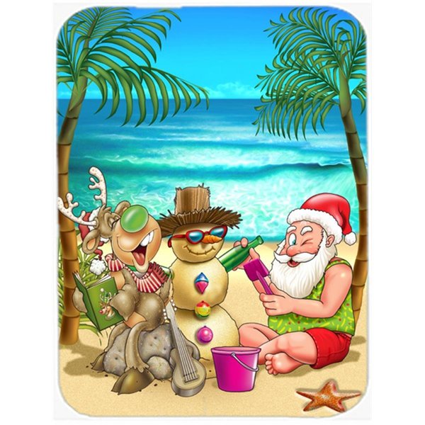 Skilledpower Beach Christmas Santa Claus & Sandman Mouse Pad; Hot Pad or Trivet SK252831